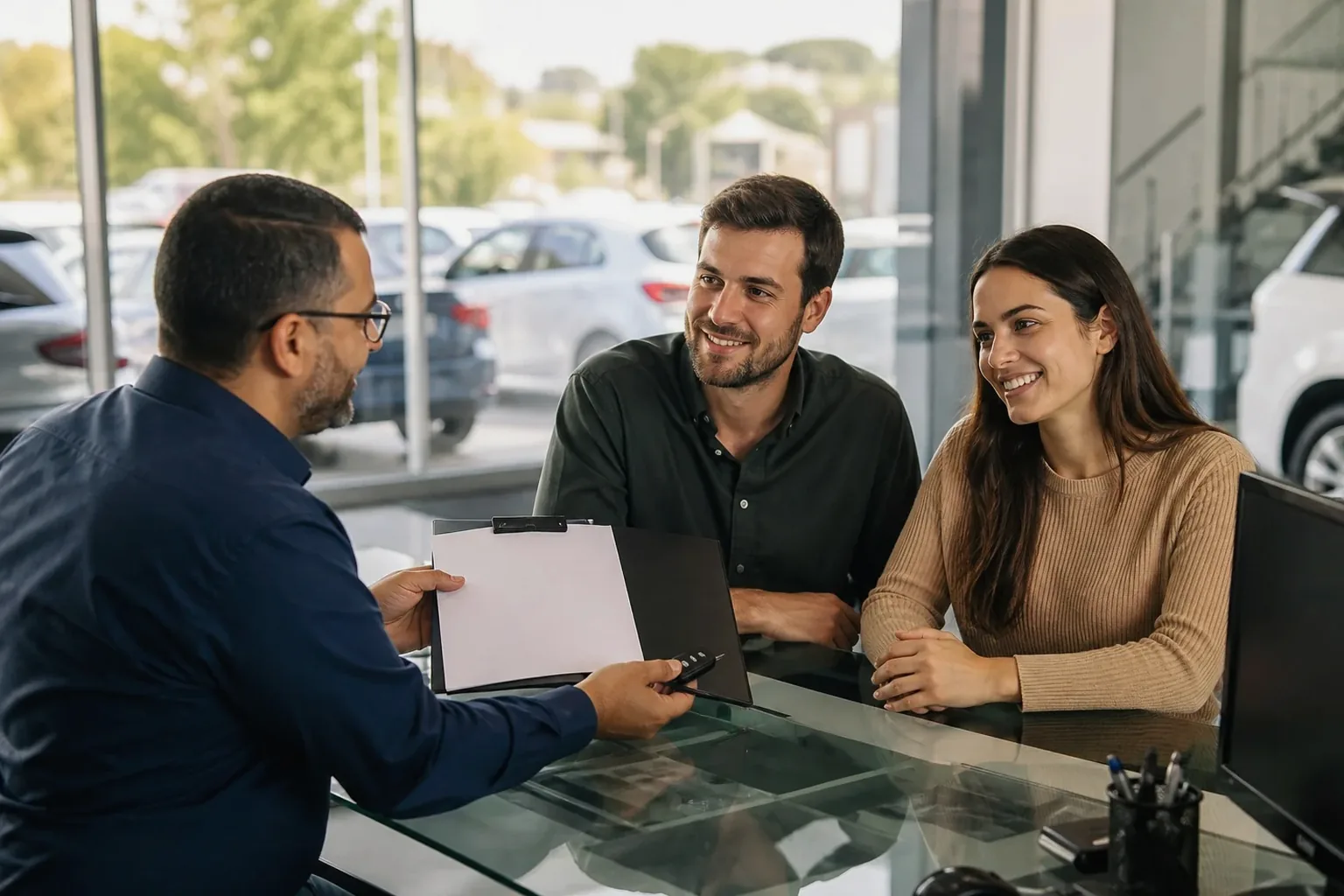 Despachante em Nova Iguaçu atendendo clientes com documentos e equipamentos ao fundo.